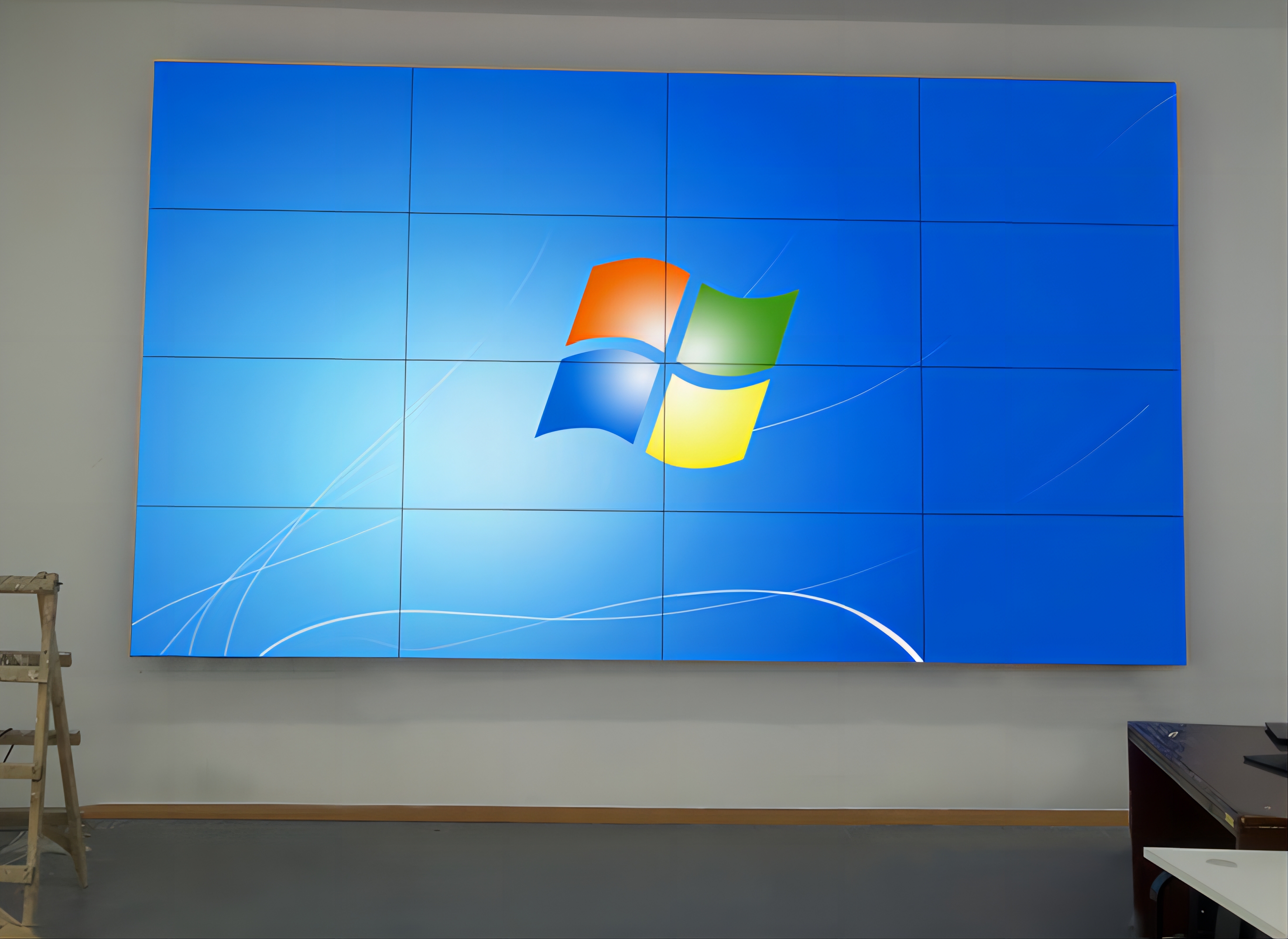 4x4 LCD video wall installation structure