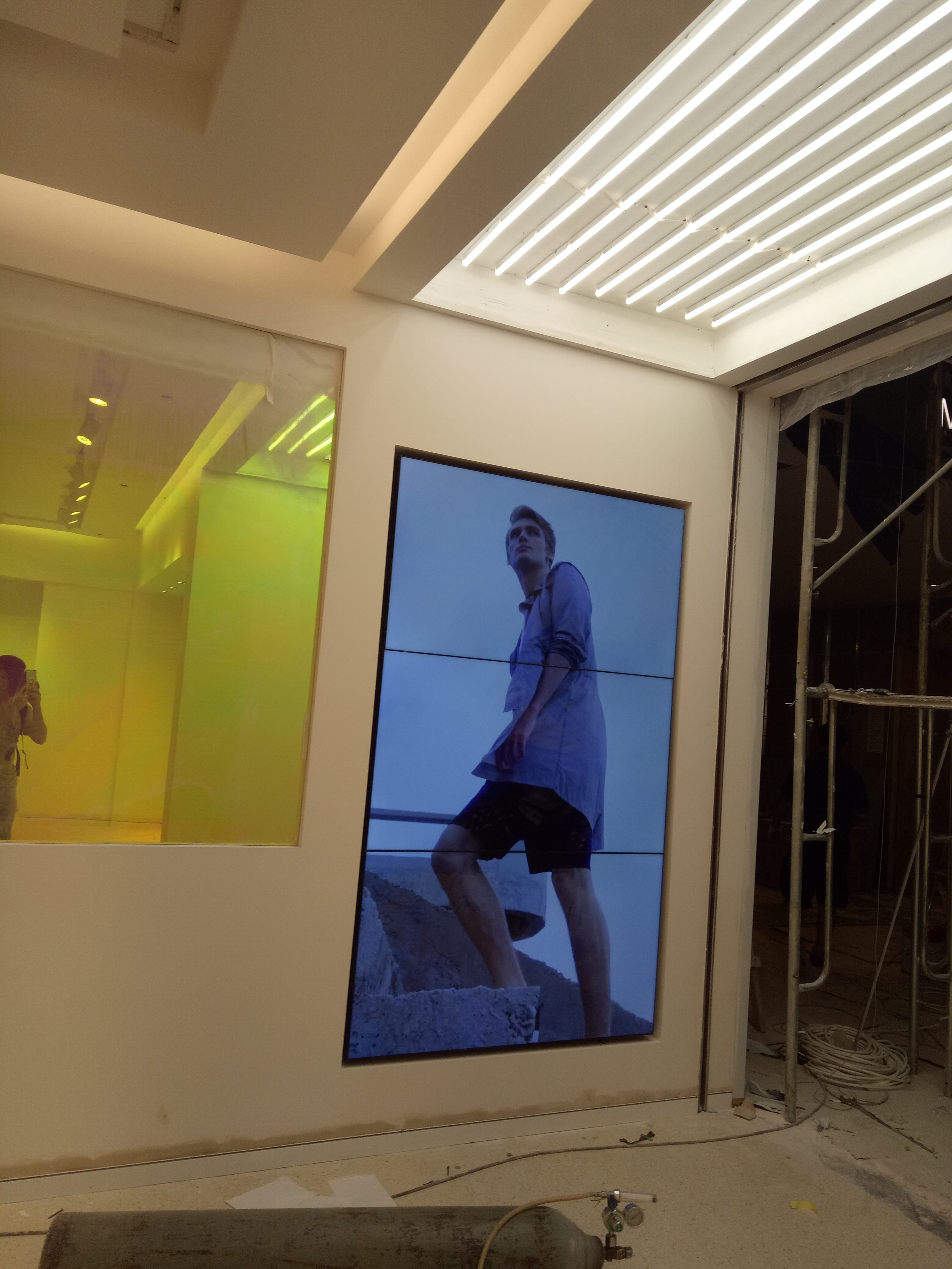 restaurant and cinema vertical video wall