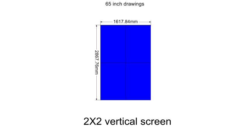 65 inch 2x2 LCD video wall for executive briefing rooms